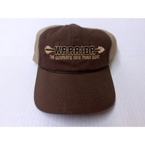 Warrior The Ultimate One Man Boat Trucker Hat Brown Tan‎ Mesh Cap /#26497